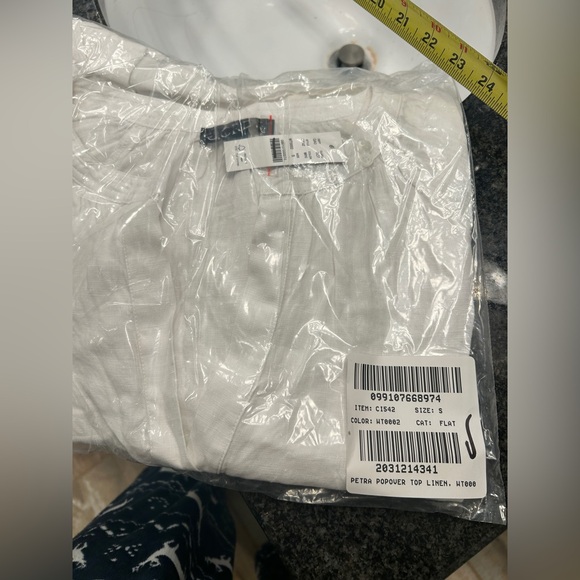NWT J Crew Cabana Top Linen Shirt Breathable Date Vacation  CI542 White Small - Picture 11 of 11
